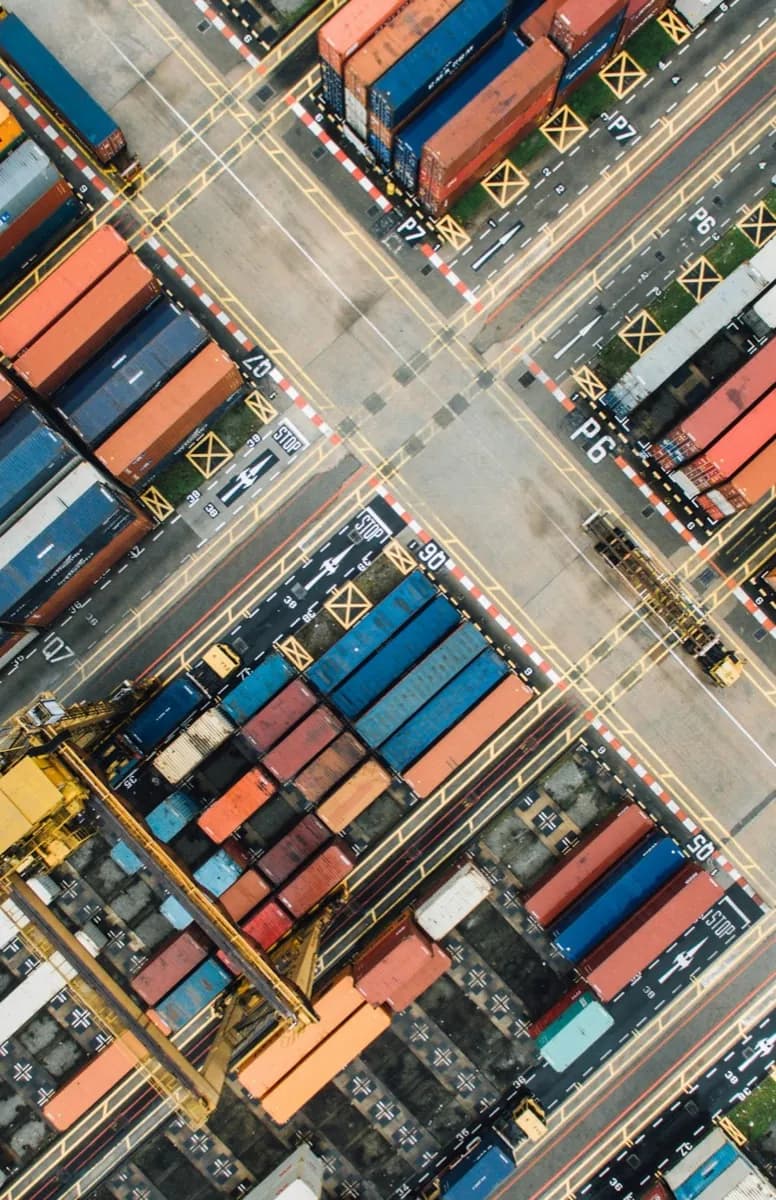 Container yard seen from above