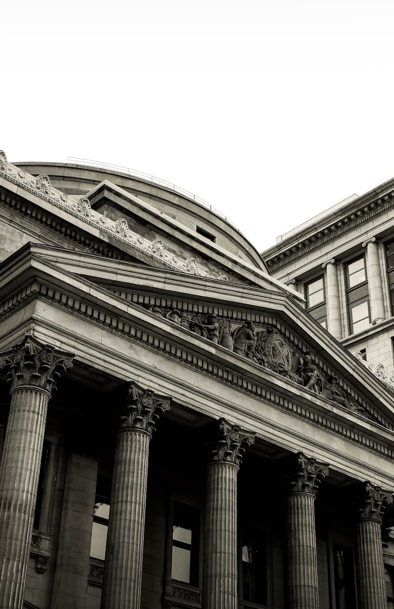 Grand classical bank building