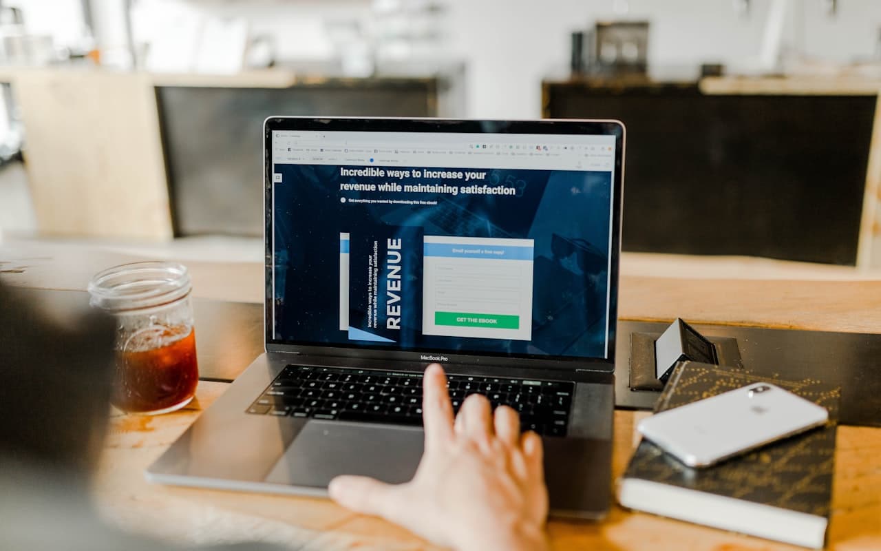 Revenue dashboard open on a laptop