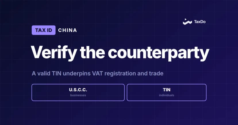 Chinese Tax Identification Number (TIN) for International Businesses