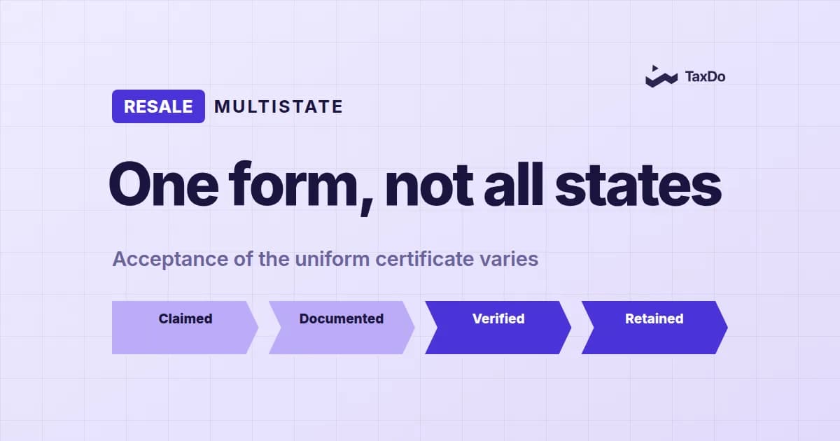 Multistate Resale Certificates: Simplifying Compliance Across States Without Costly Errors