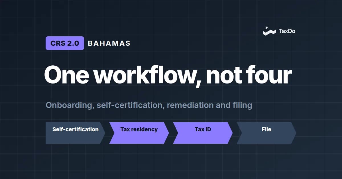 Bahamas Adopts OECD CRS 2.0 for 2026: AEOI and Reporting Update