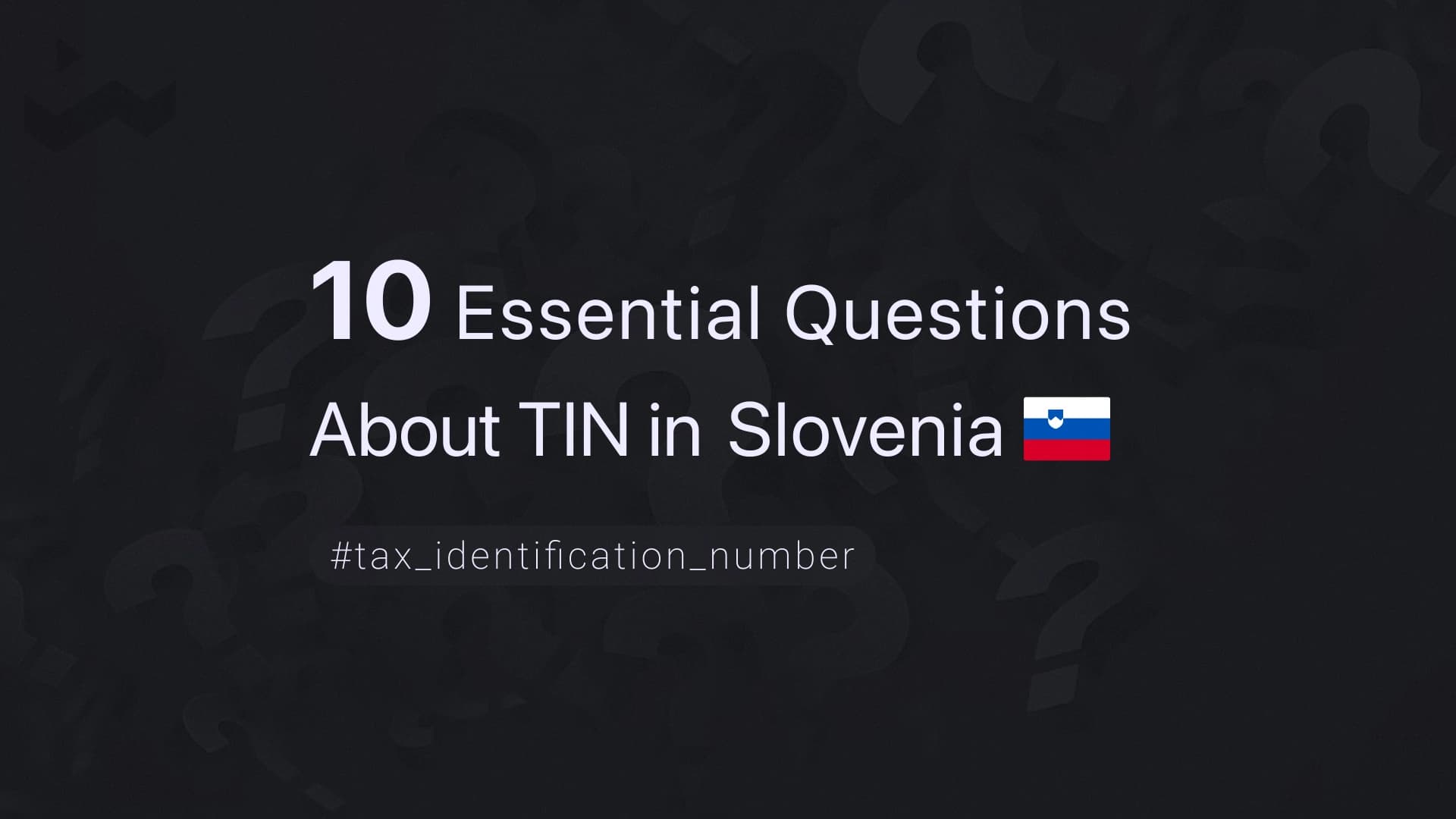 10 Essential Questions About TIN in Slovenia