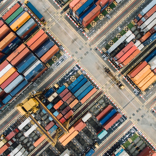 Container yard seen from above