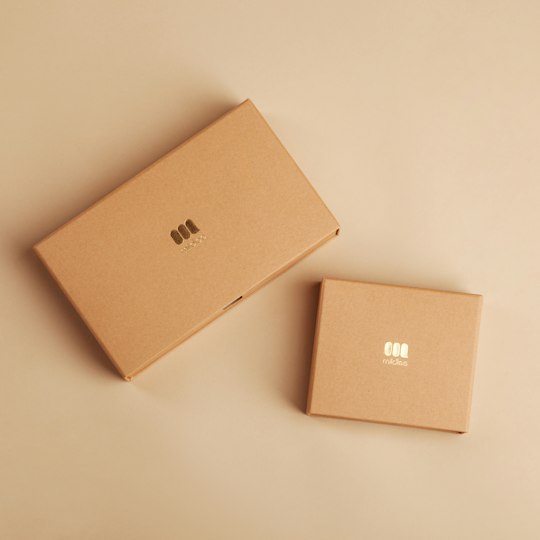 Kraft parcel boxes packed for shipping to online customers