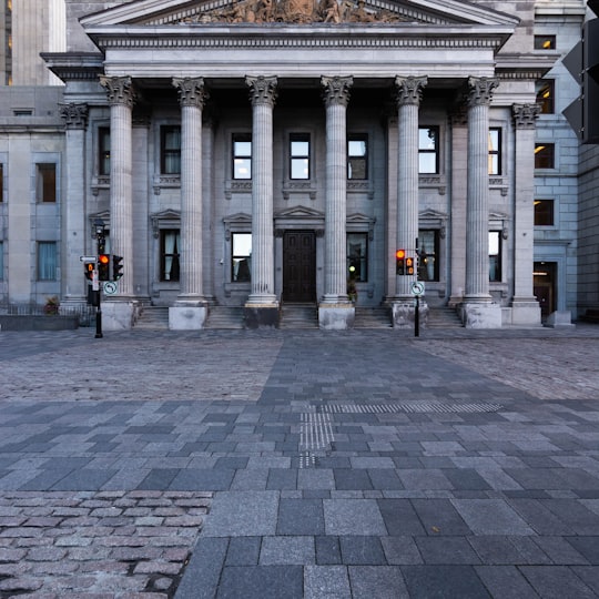 Columned facade of a financial institution