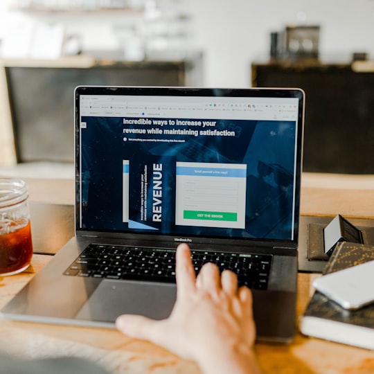 Revenue dashboard open on a laptop