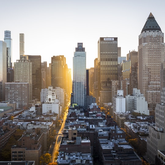 City skyline of a global financial district