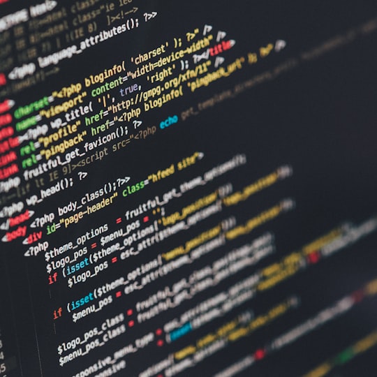 Source code on a monitor